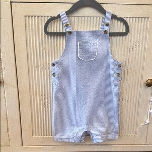Janie and Jack Seersucker Overalls